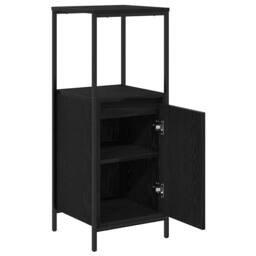 Berkfield Home Durable Bathroom Cabinet with Shelves Black Oak 36x35x95 cm - Size: 36 x 35 x 95 cm - thumbnail 5