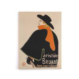 "Artery8 Aristide Bruant in his Cabaret Canvas Wall Art Print Lautrec in Orange - Size: W18"" x H24""" - thumbnail 1