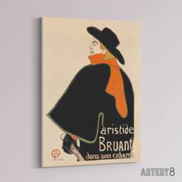 "Artery8 Aristide Bruant in his Cabaret Canvas Wall Art Print Lautrec in Orange - Size: W18"" x H24""" - thumbnail 2
