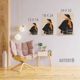 "Artery8 Aristide Bruant in his Cabaret Canvas Wall Art Print Lautrec in Orange - Size: W18"" x H24""" - thumbnail 4