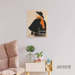 "Artery8 Aristide Bruant in his Cabaret Canvas Wall Art Print Lautrec in Orange - Size: W18"" x H24""" - thumbnail 3
