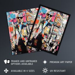 Artery8 Wall Art Print New York Fashion Advert Collage Artwork Busy Metropolitan City Street Business Man Vibrant Colourful Bold Pop Art Modern - thumbnail 2