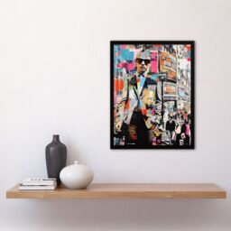 Artery8 Wall Art Print New York Fashion Advert Collage Artwork Busy Metropolitan City Street Business Man Vibrant Colourful Bold Pop Art Modern - thumbnail 4