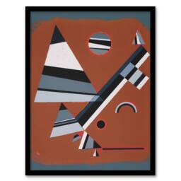 "Artery8 Gris Grey Abstract Painting Kandinsky Framed Wall Art Print - Size: W12"" x H16""" - thumbnail 1