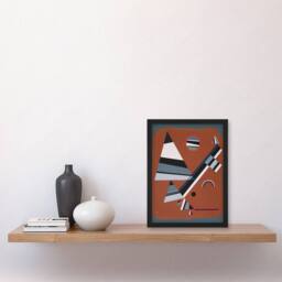 "Artery8 Gris Grey Abstract Painting Kandinsky Framed Wall Art Print - Size: W12"" x H16""" - thumbnail 4