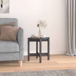 Berkfield Home Coffee Table Grey Ã˜ 42.5x45 cm Solid Wood Pine - thumbnail 2