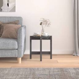 Berkfield Home Coffee Table Grey Ã˜ 42.5x45 cm Solid Wood Pine - thumbnail 3