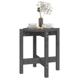 Berkfield Home Coffee Table Grey Ã˜ 42.5x45 cm Solid Wood Pine - thumbnail 4