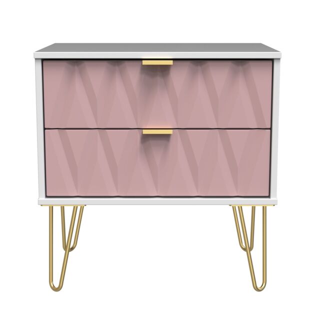 Ready Assembled 2 U Dallas 2 Drawer Side Table (Ready Assembled) in Dusty Pink - image 1