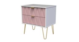 Ready Assembled 2 U Dallas 2 Drawer Side Table (Ready Assembled) in Dusty Pink - thumbnail 2