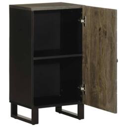 Berkfield Home Sideboard Black 40x33x75 cm Solid Wood Mango - Size: 40 x 33 x 75 cm - thumbnail 1
