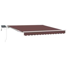Berkfield Home Manual Retractable Awning with LED Brown 300x250 cm - thumbnail 3