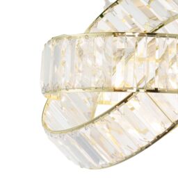 Happy Homewares Modern Three Ring Pendant Shade with Transparent Acrylic Prisms in Gold - thumbnail 4