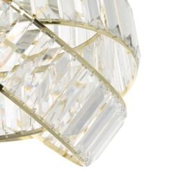 Happy Homewares Modern Three Ring Pendant Shade with Transparent Acrylic Prisms in Gold - thumbnail 3