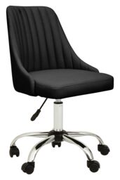 Orsina Ergonomic Off-White Leather Effect Home Office Chair, Comfortable Work From Home Chair, Movable Work Chair in Black