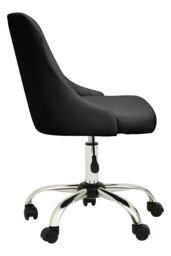 Orsina Ergonomic Off-White Leather Effect Home Office Chair, Comfortable Work From Home Chair, Movable Work Chair in Black - thumbnail 3