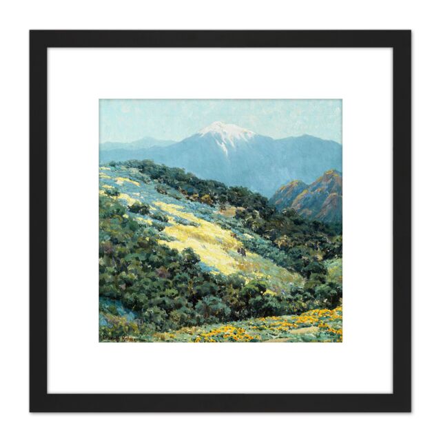 Artery8 Redmond Valley Splendor Landscape Painting 8X8 Inch Square Wooden Framed Wall Art Print Picture with Mount in Black - image 1