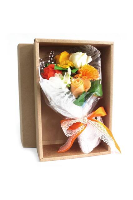KDMD Orange Boxed Hand Soap Flower Bouquet - Elegant Gift Set - image 1
