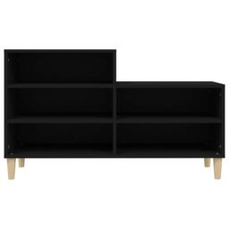 Berkfield Home Shoe Cabinet Black 102x36x60 cm Engineered Wood - Size: 102 x 36 x 60 cm - thumbnail 5