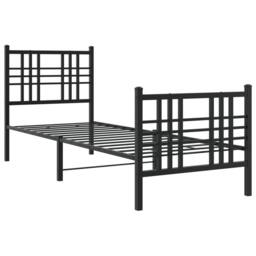 Berkfield Home Metal Bed Frame without Mattress with Footboard Black 80x200cm - Size: 80x200 cm - thumbnail 1