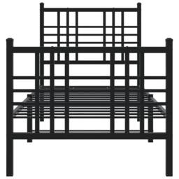 Berkfield Home Metal Bed Frame without Mattress with Footboard Black 80x200cm - Size: 80x200 cm - thumbnail 4