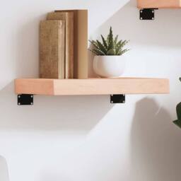 Berkfield Home Wall Shelf 40x30x(2-6) cm Untreated Solid Wood Oak in Light Tan - thumbnail 2