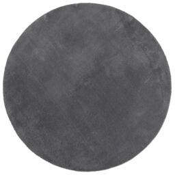 Berkfield Home Rug Short Pile Soft & Washable Anthracite Ã˜ 120 cm in Black - Size: 100 cm diameter - thumbnail 2