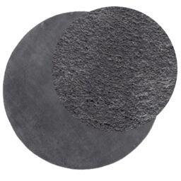 Berkfield Home Rug Short Pile Soft & Washable Anthracite Ã˜ 120 cm in Black - Size: 100 cm diameter - thumbnail 3