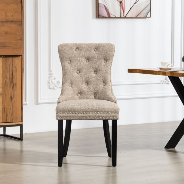 Artemis Home Rivara Fabric Dining Chairs - Set of 2 in Light Brown - Size: 2 Pack - image 1