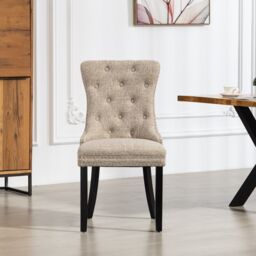 Artemis Home Rivara Fabric Dining Chairs - Set of 2 in Light Brown - Size: 2 Pack - thumbnail 1