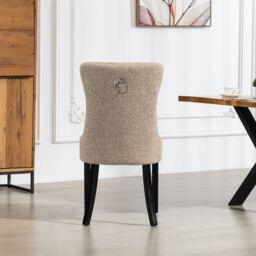 Artemis Home Rivara Fabric Dining Chairs - Set of 2 in Light Brown - Size: 2 Pack - thumbnail 5