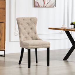 Artemis Home Rivara Fabric Dining Chairs - Set of 2 in Light Brown - Size: 2 Pack - thumbnail 2