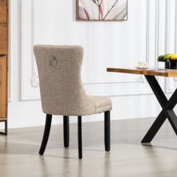 Artemis Home Rivara Fabric Dining Chairs - Set of 2 in Light Brown - Size: 2 Pack - thumbnail 4
