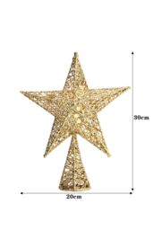 Living and Home Wrought Iron Christmas Tree Topper Star Ornament Home Decor in Gold - thumbnail 6