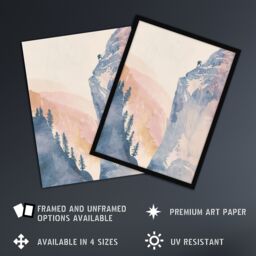 "Artery8 El Capitan Yosemite Rock Climber Soft Watercolour Wall Art Print - Size: W24"" x H32""" - thumbnail 2