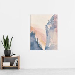 "Artery8 El Capitan Yosemite Rock Climber Soft Watercolour Wall Art Print - Size: W24"" x H32""" - thumbnail 4