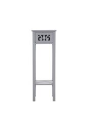 French Style 73cm High 2-Tier Slim Side Table with Drawer & Bookshelf in Grey - thumbnail 5