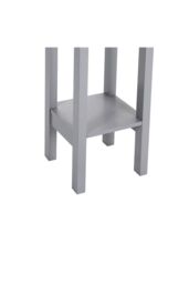 French Style 73cm High 2-Tier Slim Side Table with Drawer & Bookshelf in Grey - thumbnail 9