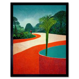 "Artery8 Wall Art Print Modern Abstract Orange Jungle Art Framed in Black - Size: W12"" x H16""" - thumbnail 1