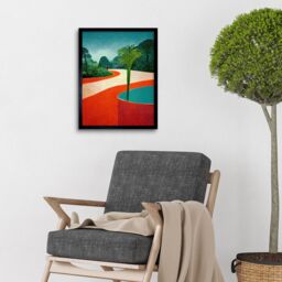 "Artery8 Wall Art Print Modern Abstract Orange Jungle Art Framed in Black - Size: W12"" x H16""" - thumbnail 2