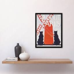 "Artery8 About Paris Travel Book Cover Vintage Framed Wall Art Print Penfield in Red - Size: W12"" x H16""" - thumbnail 4