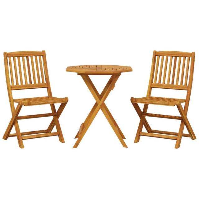Berkfield Home 3 Piece Folding Bistro Set Solid Wood Acacia in Brown - image 1