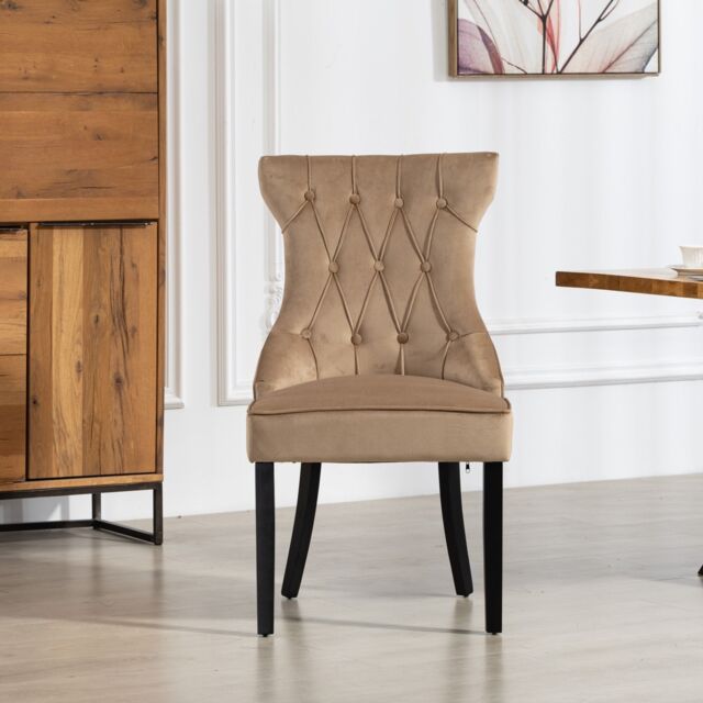 Artemis Home Genola Velvet Fabric Dining Chairs - Set of 2 in Brown - Size: 2 Pack - image 1