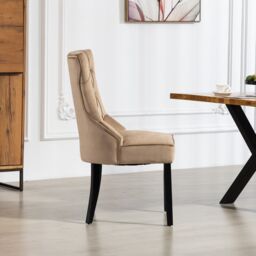 Artemis Home Genola Velvet Fabric Dining Chairs - Set of 2 in Brown - Size: 2 Pack - thumbnail 3