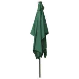 Berkfield Home Parasol with LEDs & Steel Pole Green 2x3 m - thumbnail 6