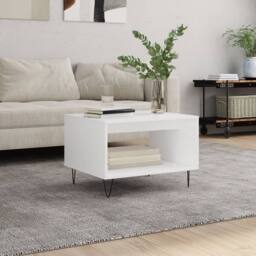 Berkfield Home Coffee Table White 60x50x40 cm Engineered Wood - Size: 60 x 50 x 40 cm - thumbnail 2