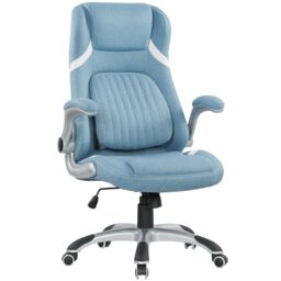VINSETTO Fabric Office Desk Chair w/ Adjustable Height Tilt Function in Blue - thumbnail 2