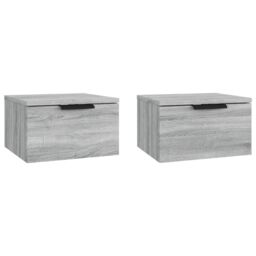 Berkfield Home Wall-mounted Bedside Cabinets 2 pcs Grey Sonoma 34x30x20 cm - Size: 34 x 30 x 20 cm - thumbnail 2