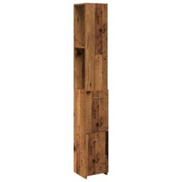 Berkfield Home Bathroom Cabinet Old Wood 25x25x170 cm Engineered Wood in Brown - Size: 25 x 25 x 170 cm - thumbnail 2