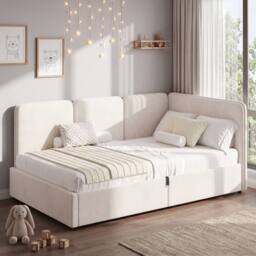 Matteo Single Upholstered Velvet Ottoman Daybed - Beige - thumbnail 6